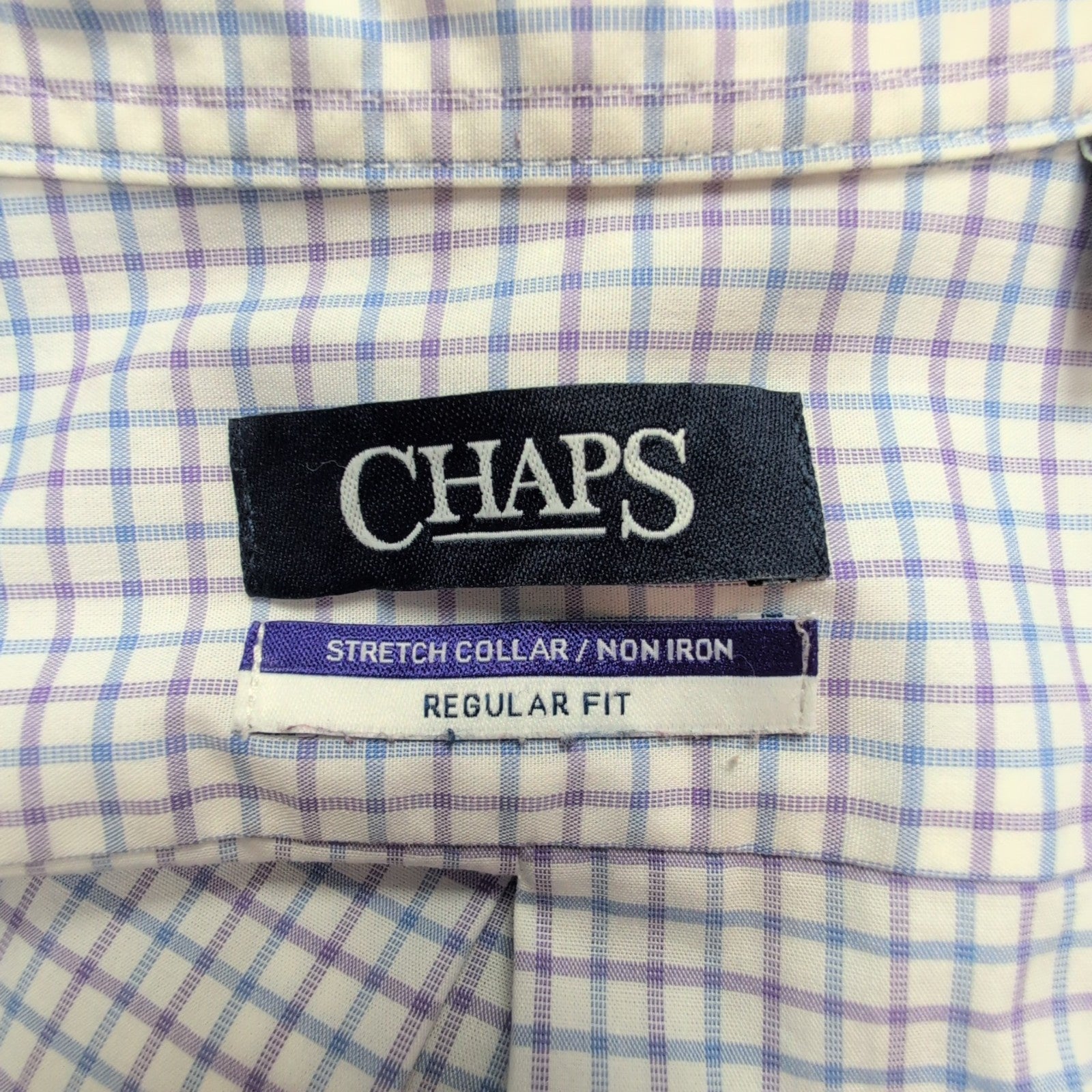 Chemise Chaps blanc bleu lila à carreaux taille XXXL #47e