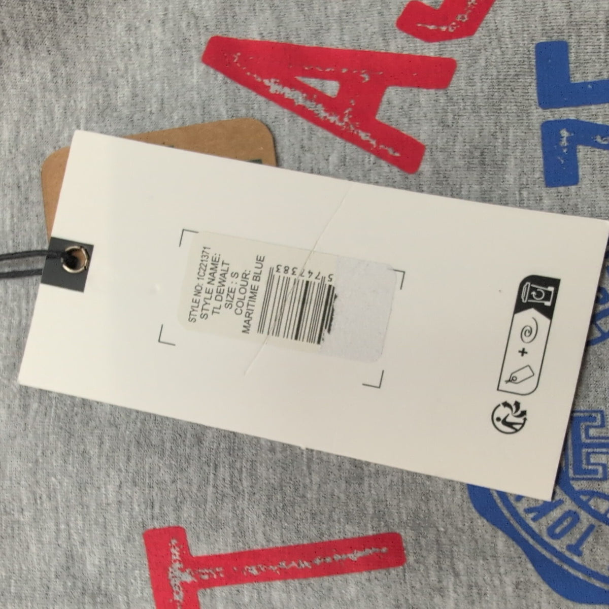 T-shirt Tokyo Laundry Taille S Gris Bleu Baseball 100% Coton Neuf Étiquette