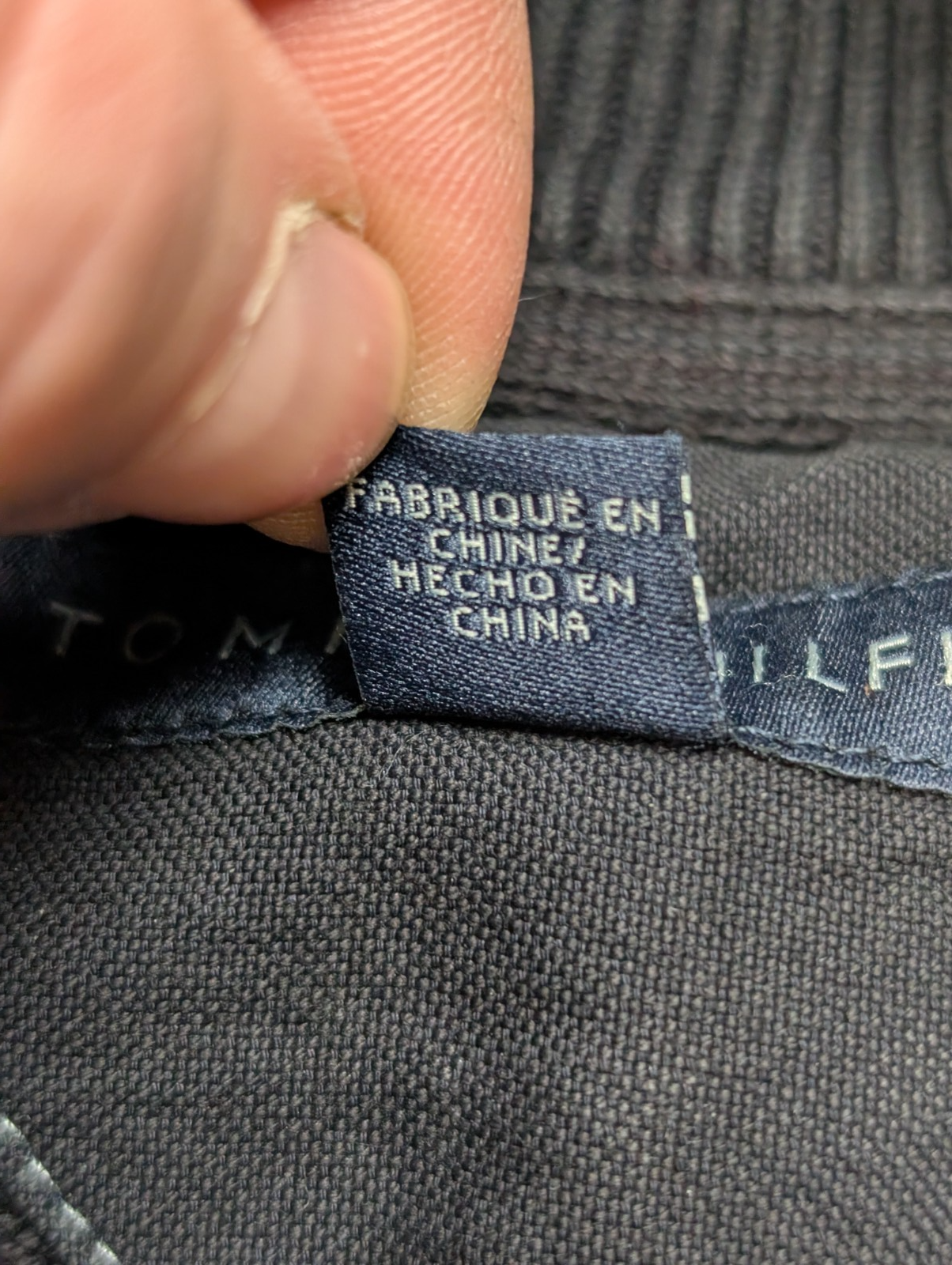 Pull Tommy Hilfiger Homme Col Zippé Noir Profond - Taille M