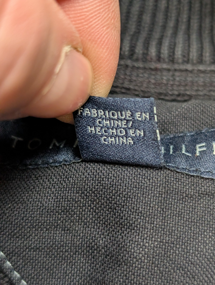 Pull Tommy Hilfiger Homme Col Zippé Noir Profond - Taille M