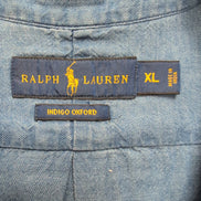 Chemise Ralph Lauren Indigo Oxford Taille XL Coton Manches Courtes