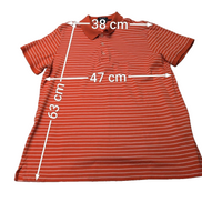 Polo manches courtes Ralph Lauren Golf femme L orange rayures blanc