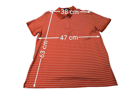 Polo manches courtes Ralph Lauren Golf femme L orange rayures blanc