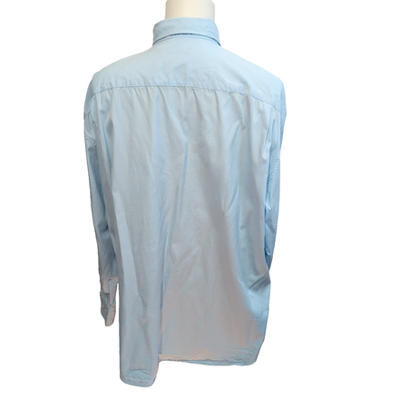 Chemise Nautica Bleu Clair Two Ply 80s Manches Longues Taille XXL 3XL