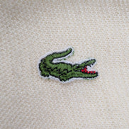 Pull Vintage IZOD Lacoste L crème col V crocodile brodé style preppy Made in USA