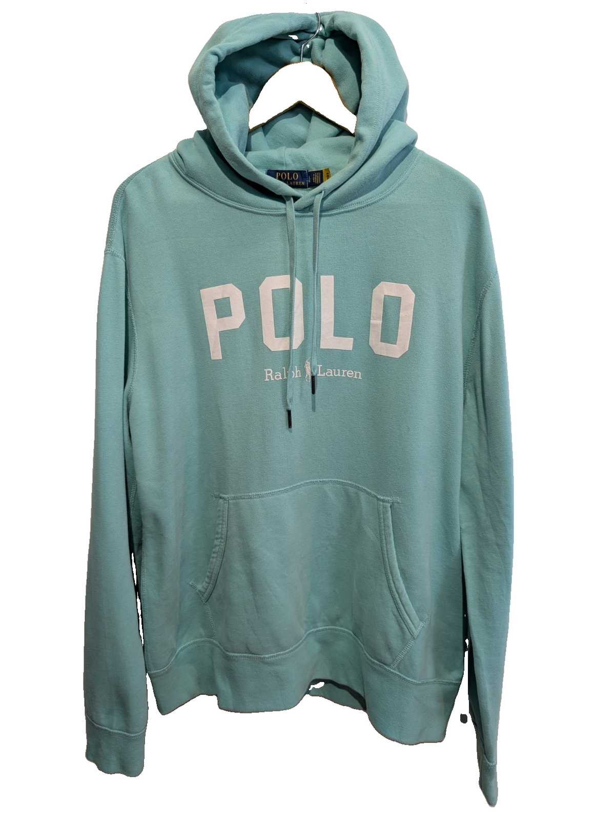 Sweat à capuche Polo Ralph Lauren L vert menthe pastel hoodie logo POLO