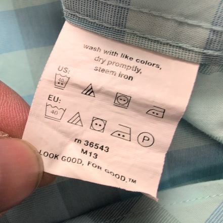 Chemise Reaction L XL Bleu Turquoise Carreaux Stretch Slim Fit manches longues