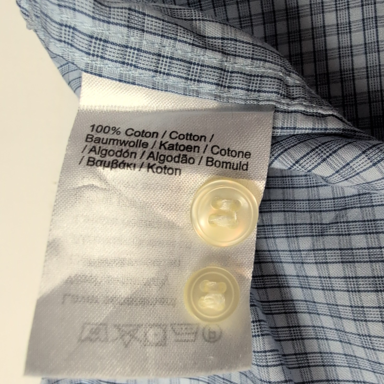 Chemise Lacoste Bleue À Carreaux Regular Fit FR 41 M Manches Longues