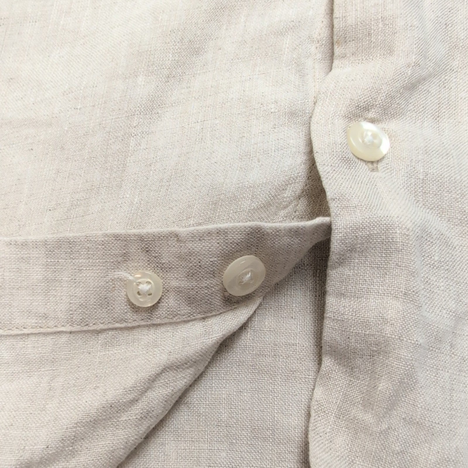 Chemise Tasso Elba XL Beige 100% Lin Manches Longues Poche