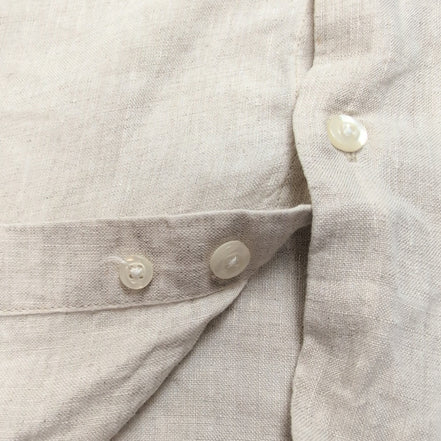 Chemise Tasso Elba XL Beige 100% Lin Manches Longues Poche
