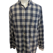 Chemise Flanelle CHAPS L Bûcheron Bleu Blanc 100% Coton |283S