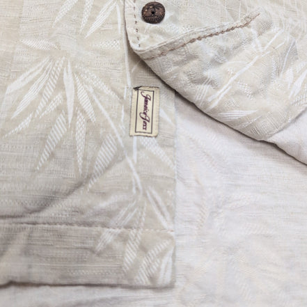 Chemise hawaïenne Jamaica Jaxx XL beige palmiers gaufrée 100% soie manches court