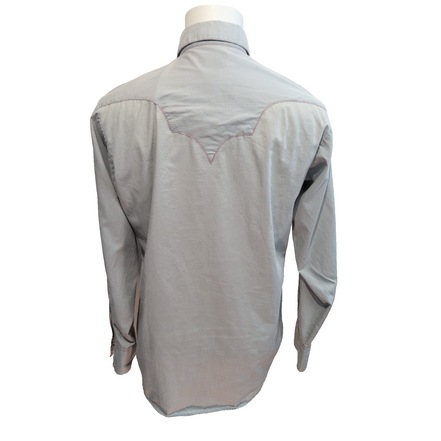 Chemise Rockmount USA L Western Ranch Wear Vintage Rare Denver Gris