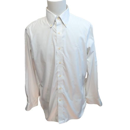 Chemise Ralph Lauren XL Blanche Coton Logo Blanc Ton sur Ton Classique