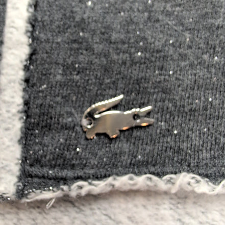 Robe Lacoste Femme Taille 36 Gris Foncé Sans Manches Paillettes Logo Métal