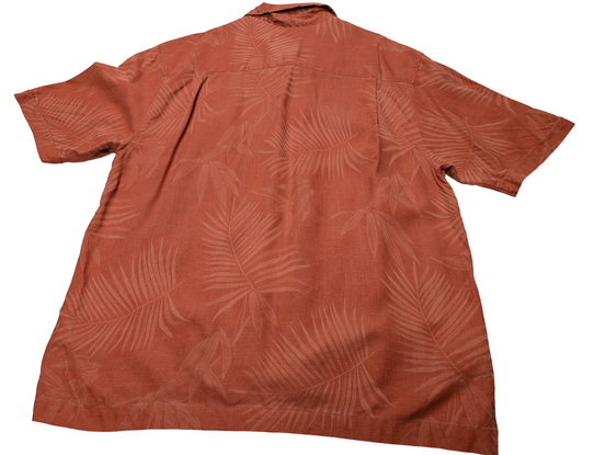 Chemise hawaïenne soie Jamaica Jaxx rouge manches courtes taille L