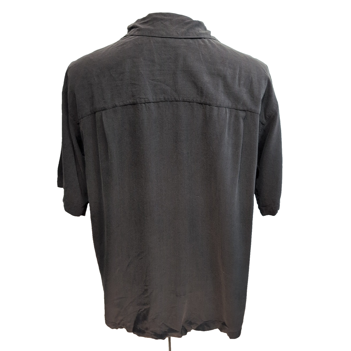 Chemise Hawaïenne Island Shores L 100% Soie Marron Cuba Panama manches courtes