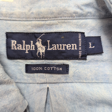 Chemise Ralph Lauren L Bleu Jean Montana 94 B-Bar Ranch WCC Broderie effet Or