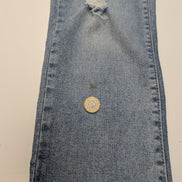 Jean Levi's Denizen Femme Bleu Clair Stretch Rock Troué Ourlet T34 W28