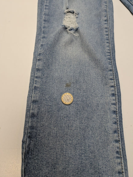 Jean Levi's Denizen Femme Bleu Clair Stretch Rock Troué Ourlet T34 W28