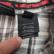 Chemise Harley-Davidson XL marron carreaux flammes 2 poches manches courtes
