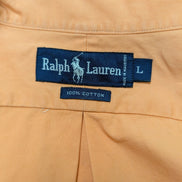 Chemise Polo Ralph Lauren Shirt XL Corail Orange Button Down Logo Bleu Ciel
