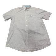 Chemise CHAPS à carreaux rouge et noir manches courtes taille L #157e