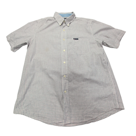 Chemise CHAPS à carreaux rouge et noir manches courtes taille L #157e