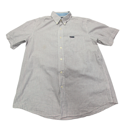 Chemise CHAPS à carreaux rouge et noir manches courtes taille L #157e