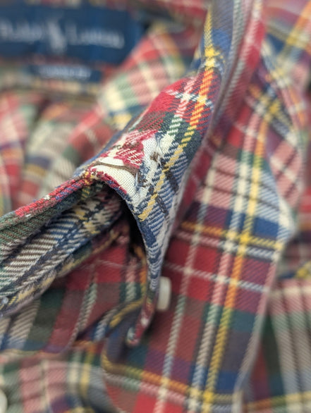 CHEMISE Ralph Lauren homme M Classic Fit ROUGE carreaux hiver
