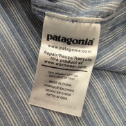 Chemise Patagonia XL bleue à rayures coton organique manches courtes