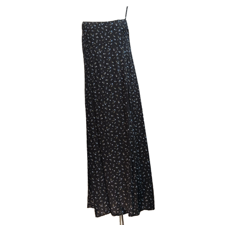 Robe d'été H&M Longue Noire Fleurie Viscose Bretelles Réglables M