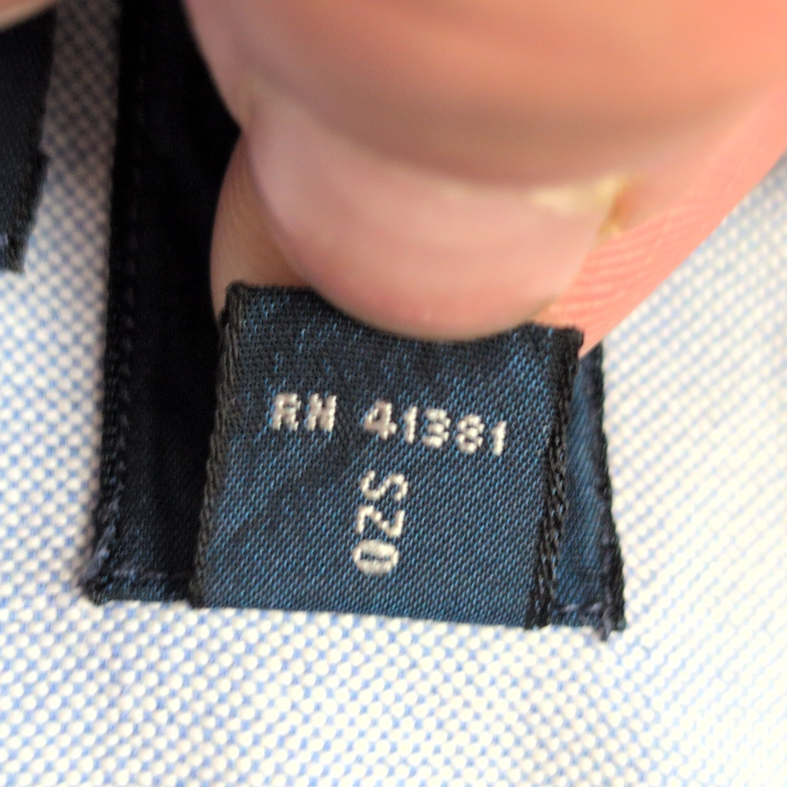 Chemise Ralph Lauren Blake M Bleu Clair Logo Marron Coton manches longues
