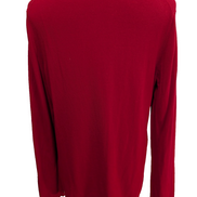 Pull Tommy Hilfiger Femme Rouge Col V Strass Dorés 100% Coton Taille L