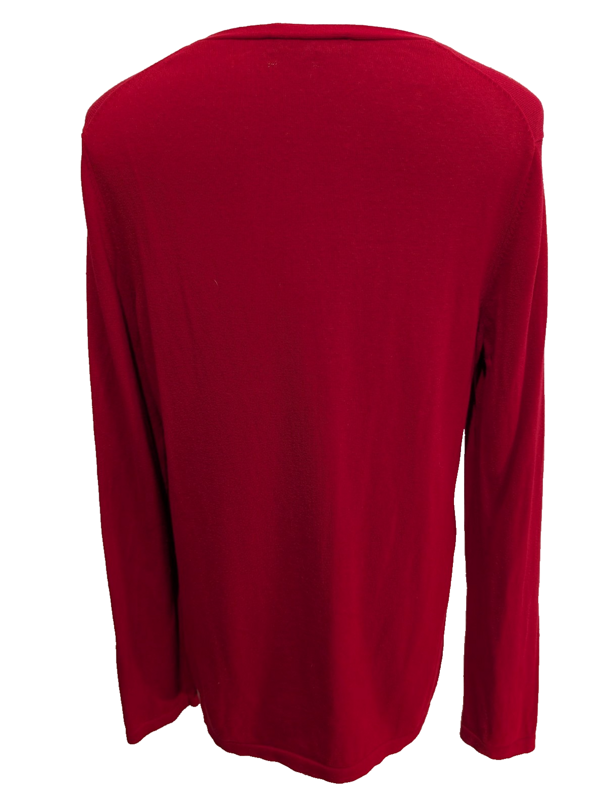 Pull Tommy Hilfiger Femme Rouge Col V Strass Dorés 100% Coton Taille L
