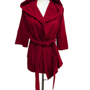 Gilet Rouge à Capuche XT Ceinture Style Cape - Matière Fluide - Taille S