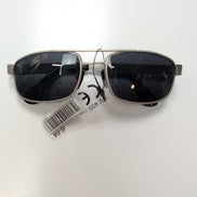 Lunettes de soleil Y2K Branche large Métal gris Rectangulaire Catégorie 3