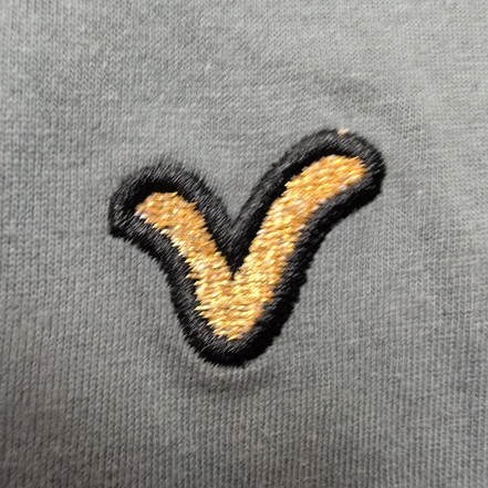 T-shirt VOI Jeans Co Taille L Gris Logo Brodé Doré 100% Coton Neuf Étiquette