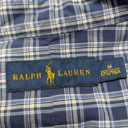 Chemise Polo Ralph Lauren Shirt M Carreaux Bleu Blanc Button Down Logo Marine