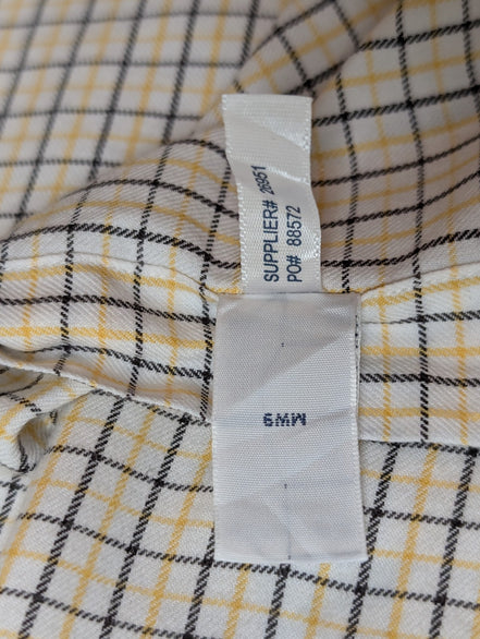 Chemise Polo Ralph Lauren Shirt XXL Carreaux Jaune Noir Col Classique Sans Logo