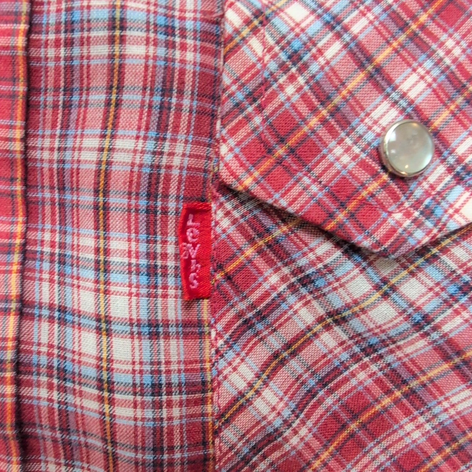 Chemise Levi's western cowboy rouge à carreaux taille M #202e