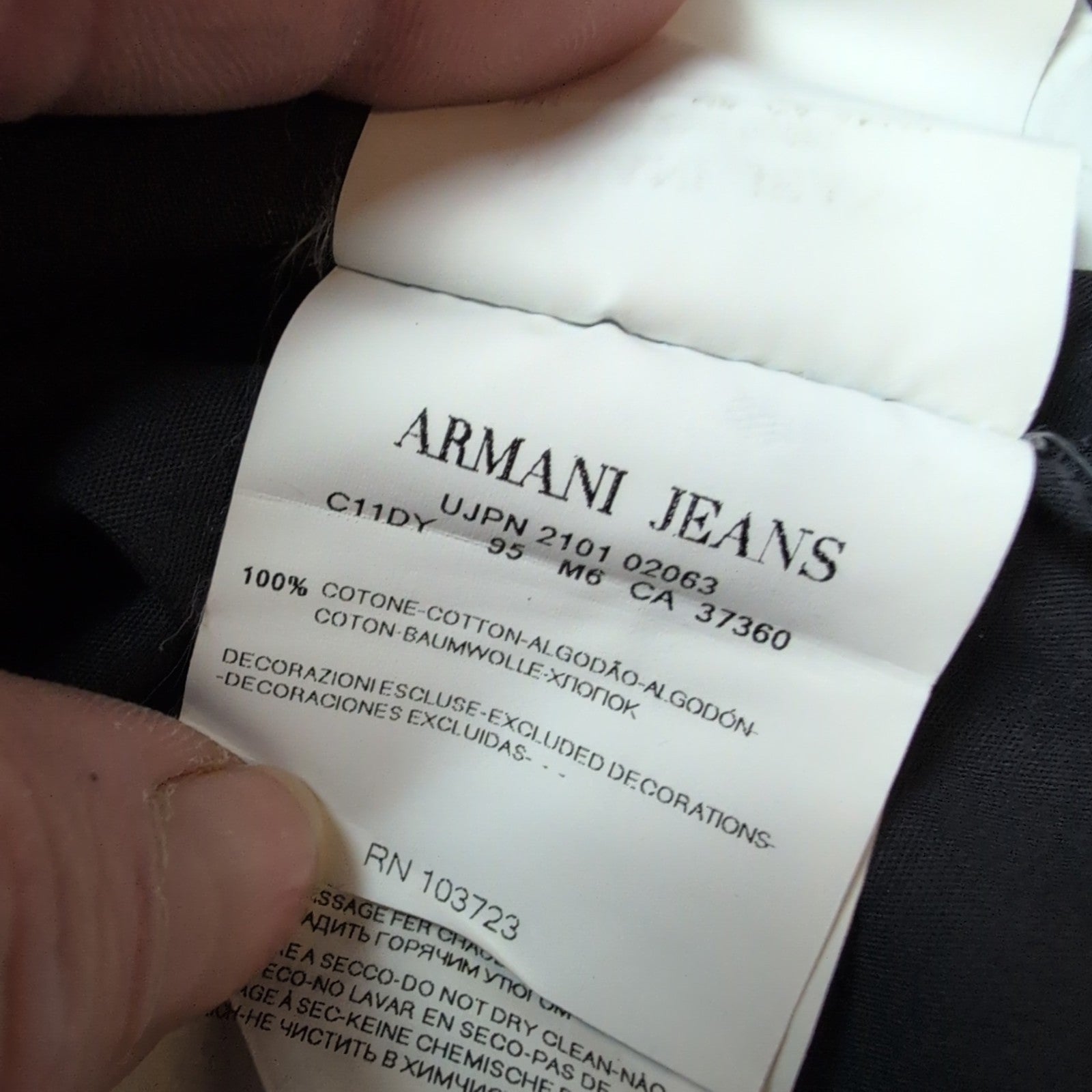 Chemise Armani Jeans bleu marine vintage à deux poches boutons métal taille M