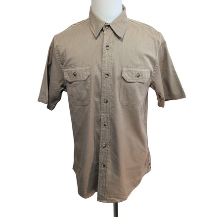 Chemise Wrangler Manche Courte Marron Clair Camel Taille M Deux Poches