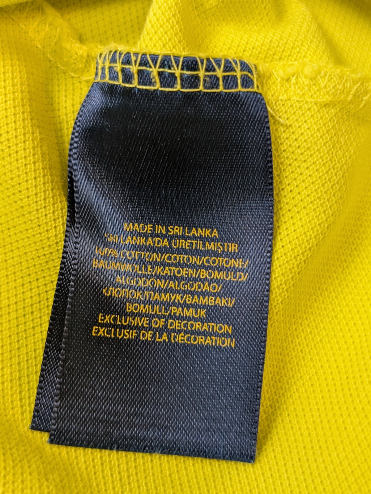 Polo manches courtes Polo Ralph Lauren femme jaune logo violet Skinny L