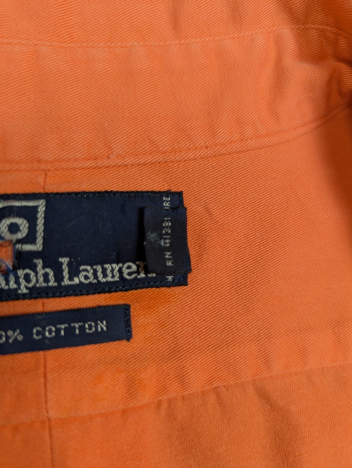 Chemise Polo Ralph Lauren orange deux poches sans logo taille XL #2816