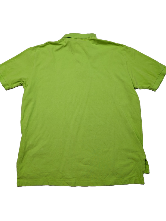 Polo manches courtes Polo Ralph Lauren XL vert anis logo bleu marine coton