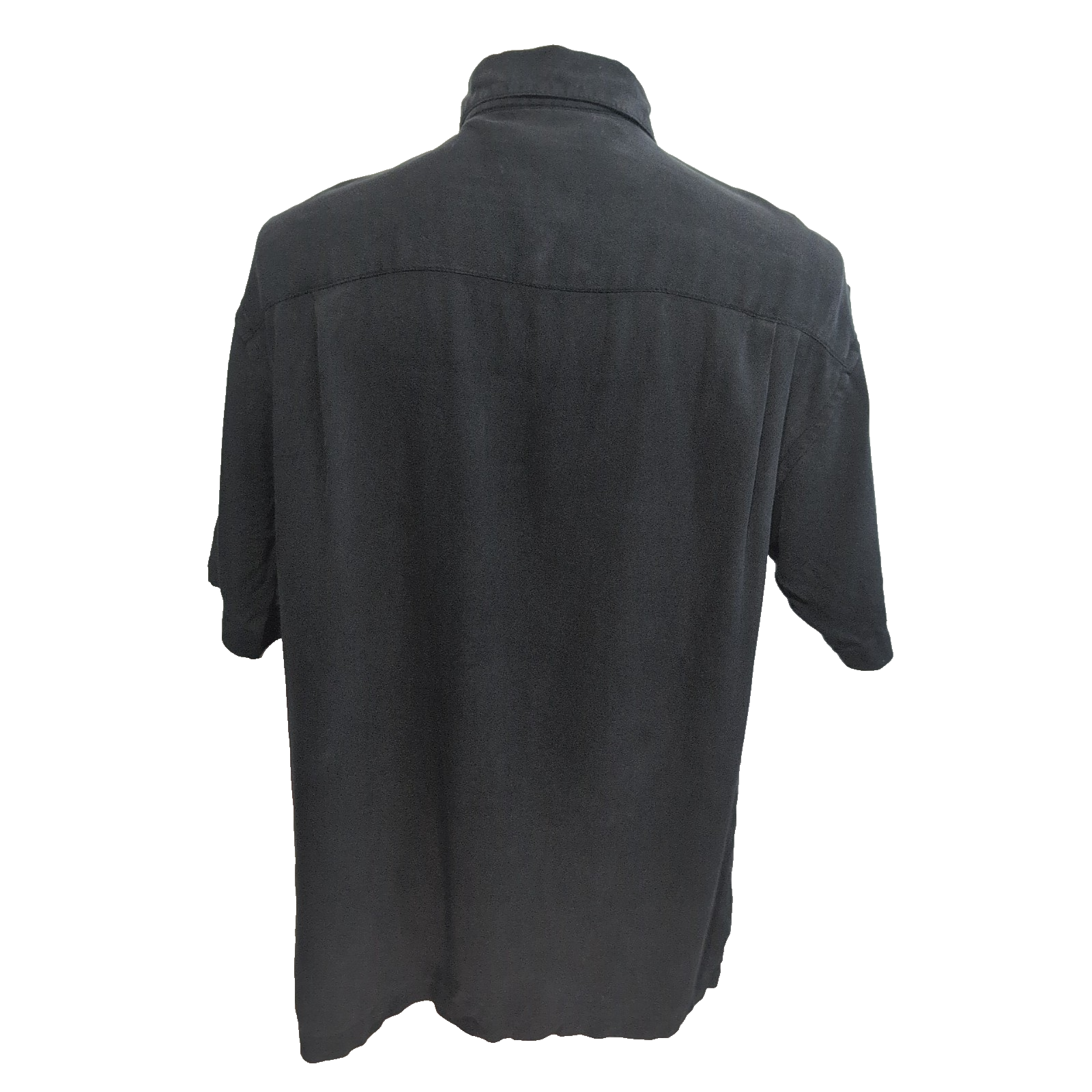 Chemise Hawaïenne Geoffrey Beene Soie Noire L Rayure Verticale Vintage