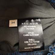 Mini Jupe Neo Noir Femme T34 Bleu Brillante Stretch Neuve Étiquette