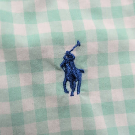 Chemise Polo Ralph Lauren Taille S Slim Fit Stretch Verte à Carreaux Coton