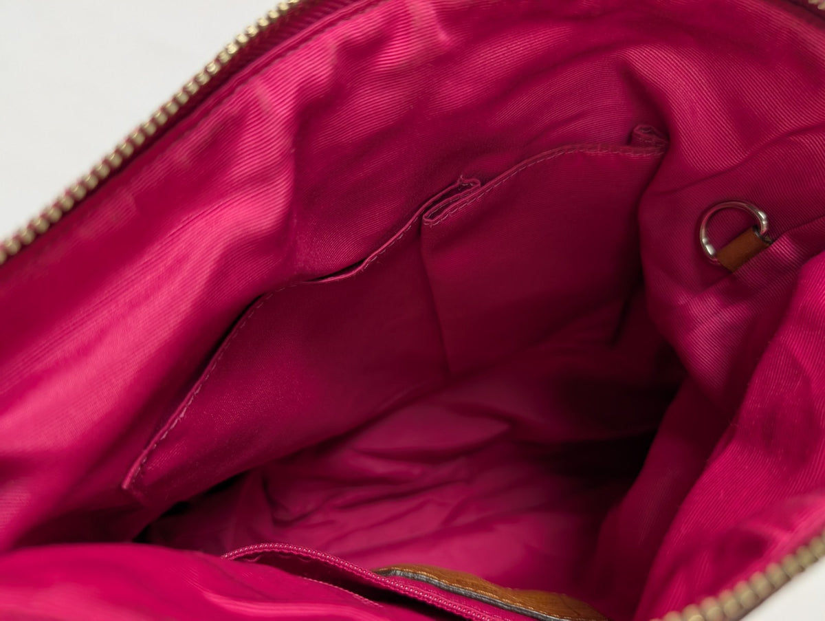 Sac Coach Signature Rose Fuchsia Toile Jacquard Bandoulière